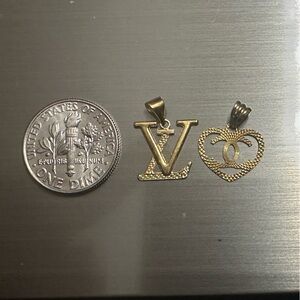 Gold Initials & Heart Pendants or initials only Pendant